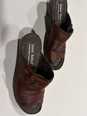 Josef Seibel Dark Brown Leather Slip-On Comfort Shoe